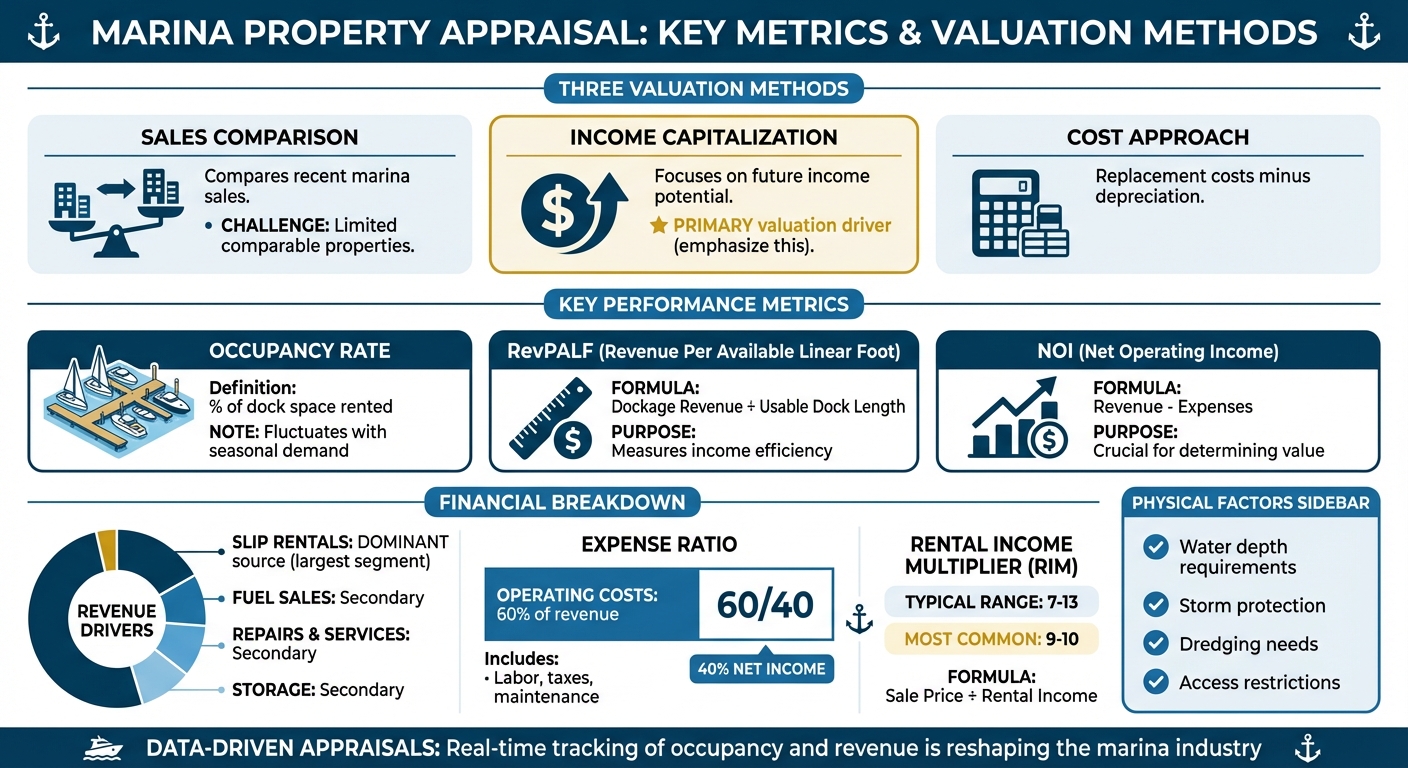 Marina Valuation Methods and Key Performance Metrics Comparison