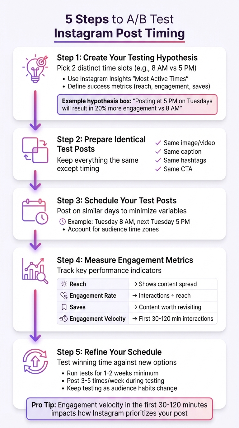 5-Step A/B Testing Process for Instagram Post Timing