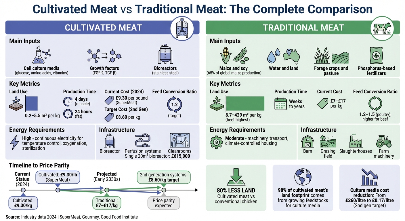 Cultivated Meat vs Traditional Meat: Cost and Production Comparison 2024