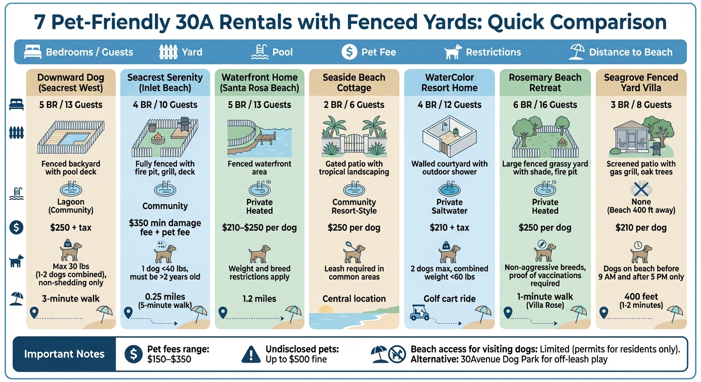 Pet-Friendly 30A Rental Comparison: Features, Fees, and Restrictions