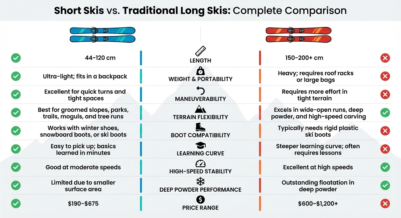 Short Skis vs Traditional Long Skis: Complete Comparison Guide