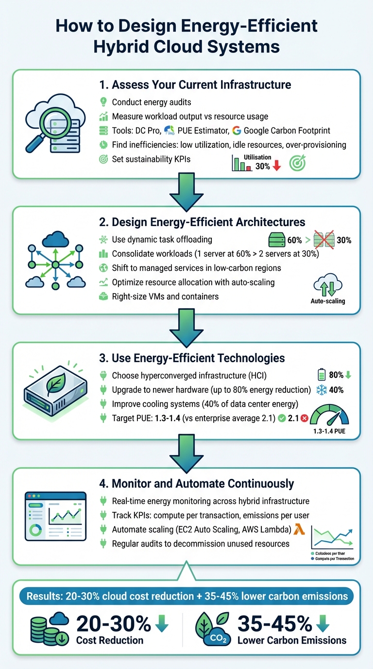 4-Step Guide to Designing Energy-Efficient Hybrid Cloud Systems