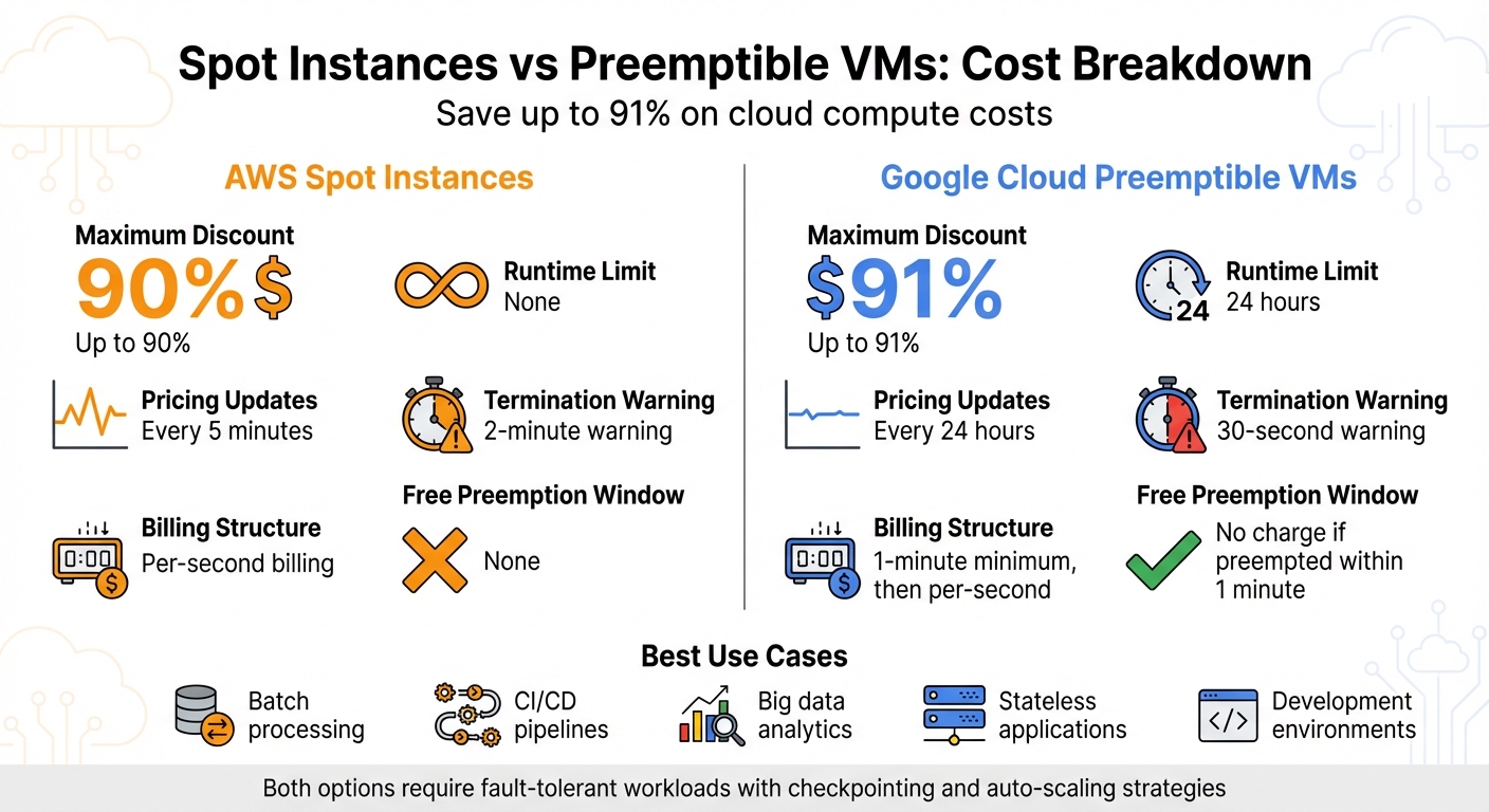 AWS Spot Instances vs Google Preemptible VMs Cost Comparison