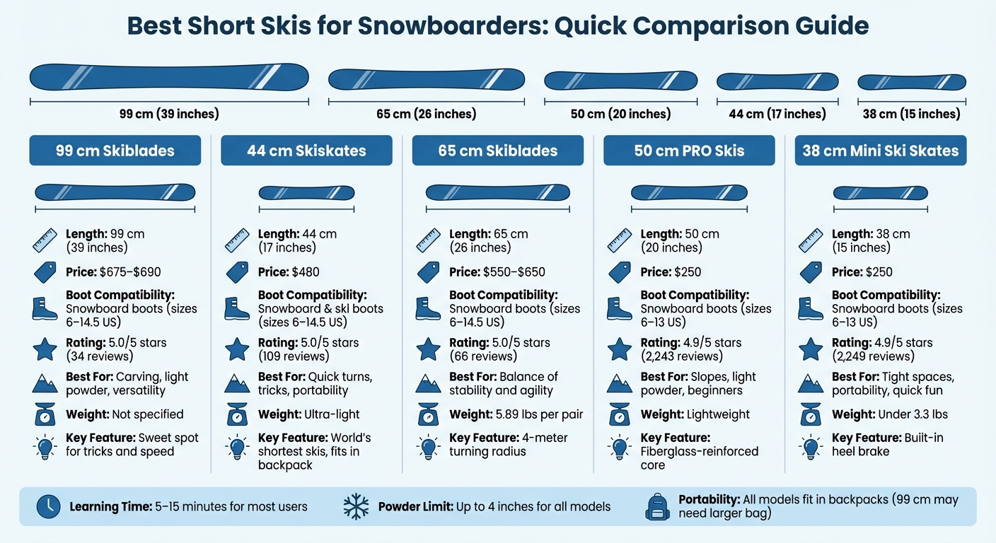 Az 5 legjobb rövid sí összehasonlítása snowboardosoknak: hossz, ár és jellemzők