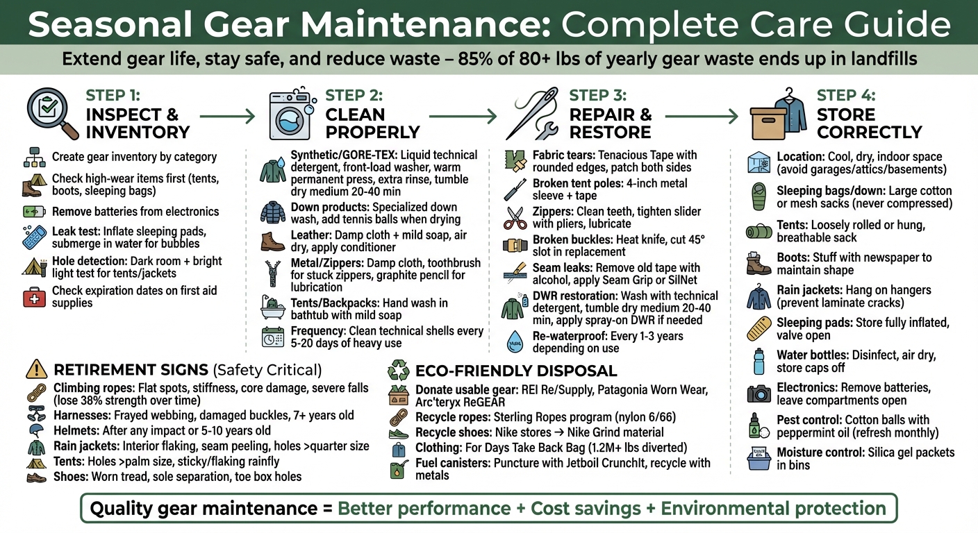 Complete Seasonal Gear Maintenance Workflow: Inspect, Clean, Repair, and Store