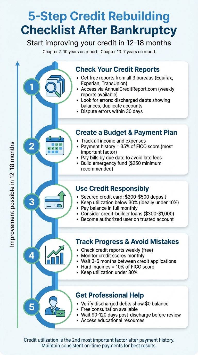 5-Step Credit Rebuilding Checklist After Bankruptcy