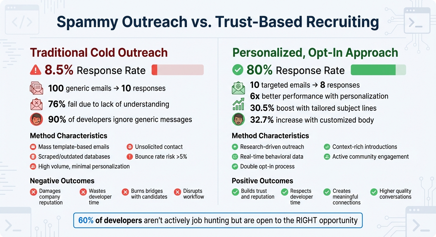 Spammy Outreach vs Trust-Based Recruiting: Response Rates and Methods Comparison