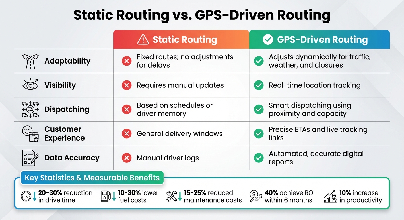 Static vs GPS-Driven Routing: Key Differences and Benefits