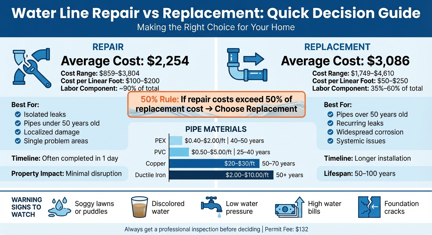 Water Line Repair vs Replacement Cost Comparison Guide