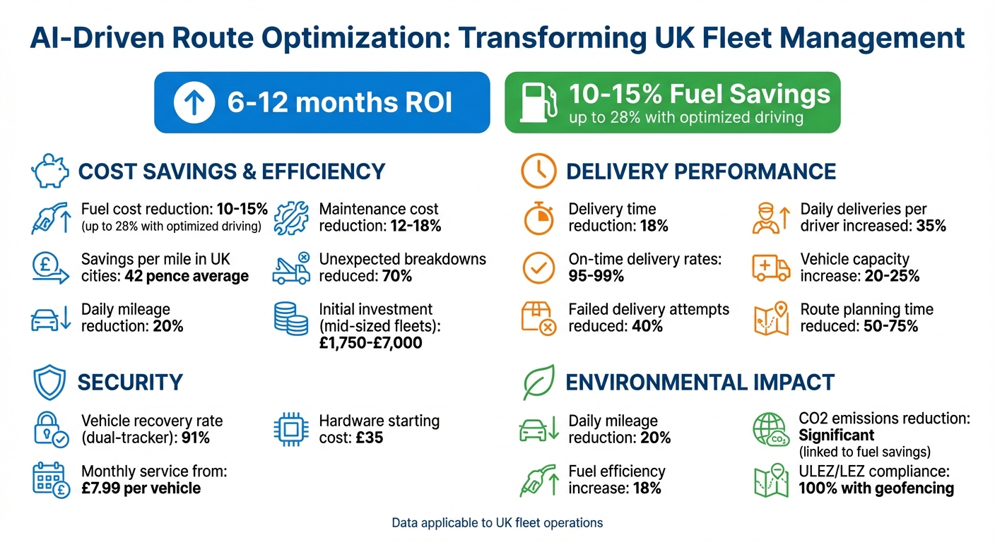 AI Route Optimization Benefits for UK Fleets: Key Statistics and ROI