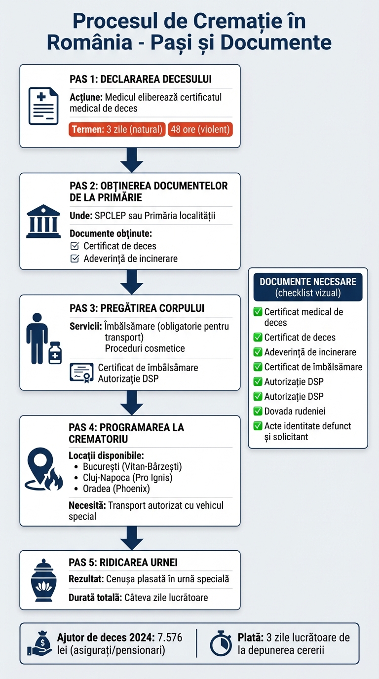 Pașii procesului de cremație în România - ghid complet
