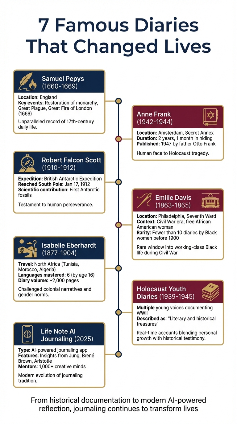 Timeline of 7 Famous Diaries That Changed History