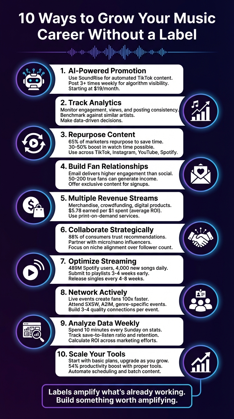 10 Strategies to Grow Your Independent Music Career Without a Label