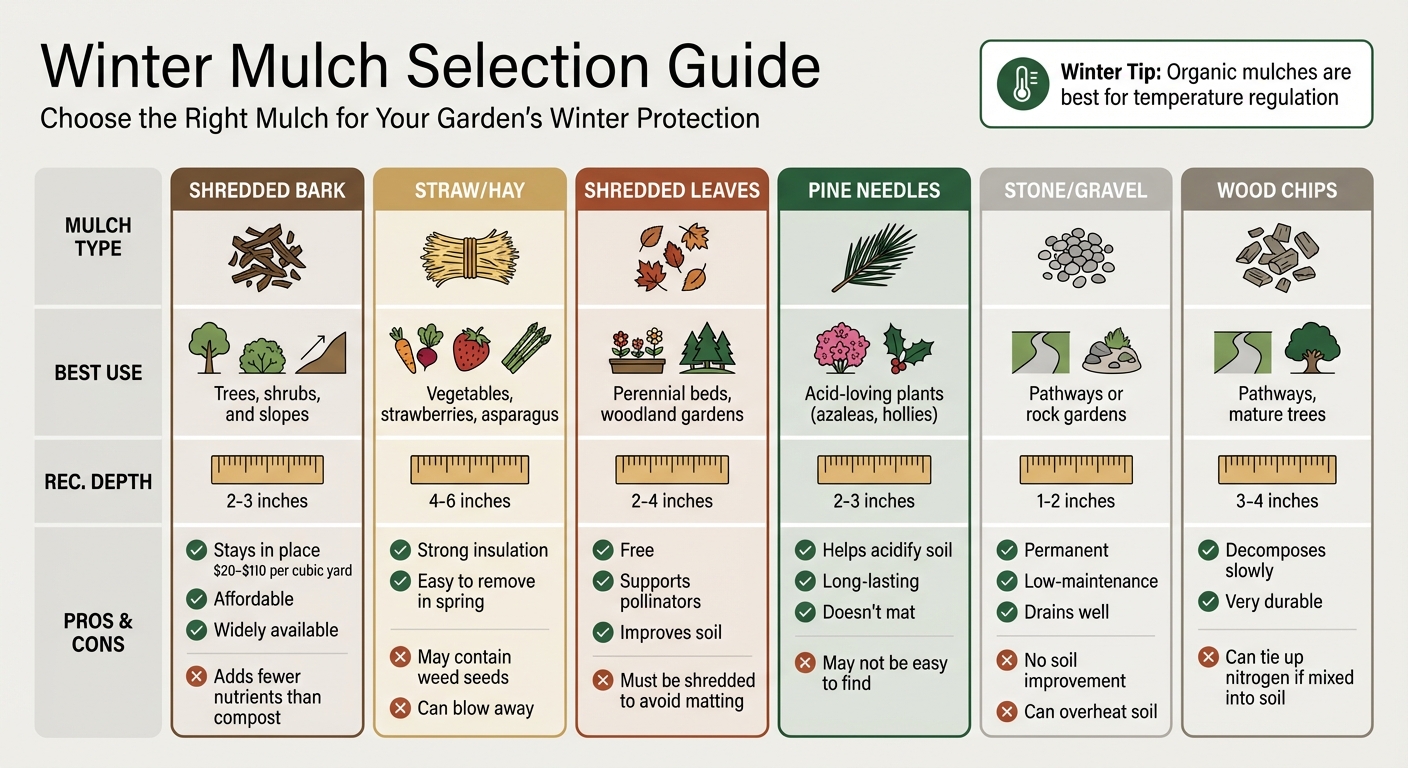 Winter Garden Mulch Types Comparison Guide
