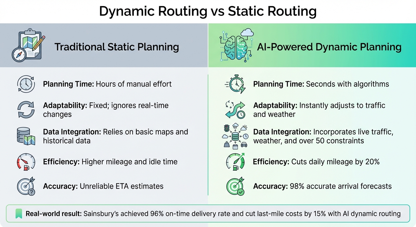 Dynamic vs Static Route Planning: AI-Powered Delivery Efficiency Comparison