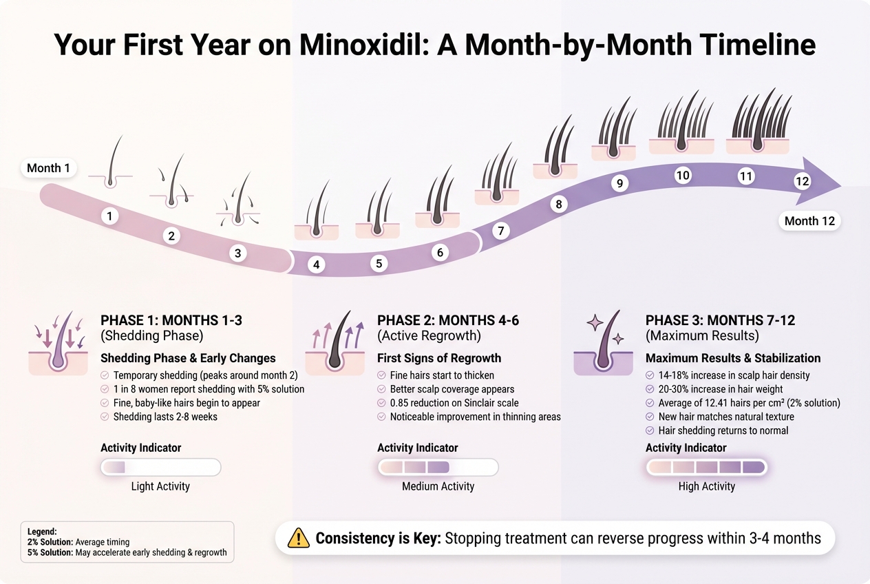 Minoxidil Hair Regrowth Timeline: What to Expect in Your First Year