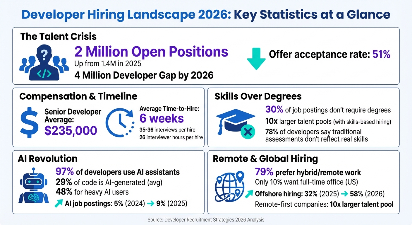 Developer Hiring Statistics and Trends for 2026