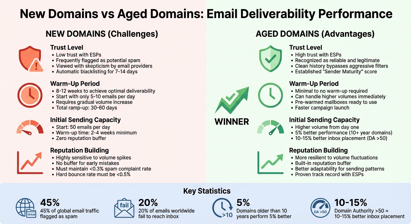 New vs Aged Domains: Email Deliverability Comparison