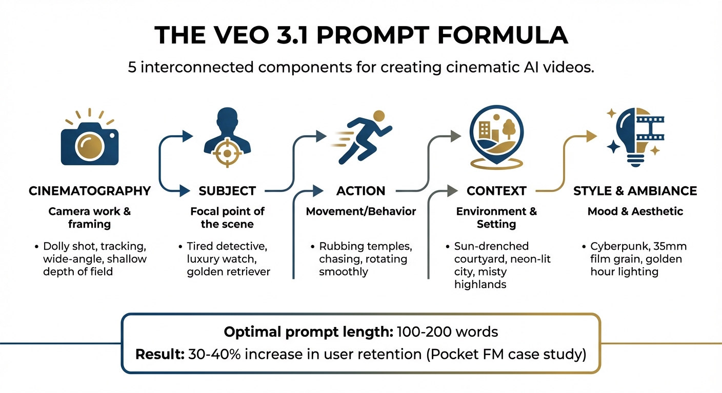 VEO 3.1 Prompt Formula: 5 Components for Cinematic AI Videos