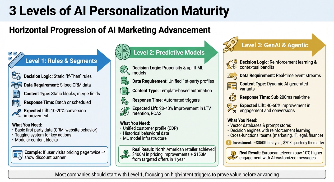 3 Levels of AI Marketing Personalization Maturity: From Rules-Based to Generative AI
