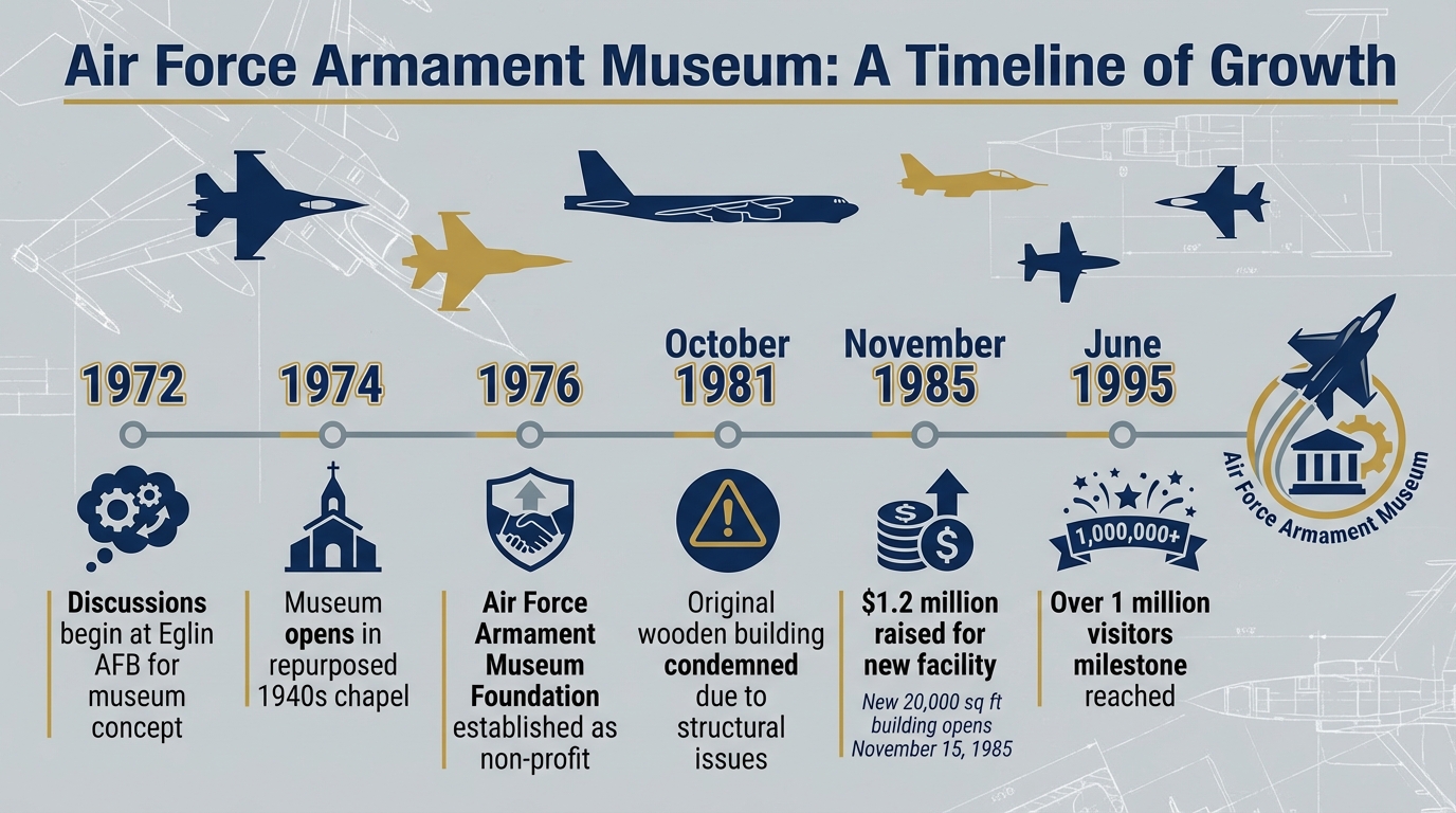 Air Force Armament Museum History Timeline 1972-1995