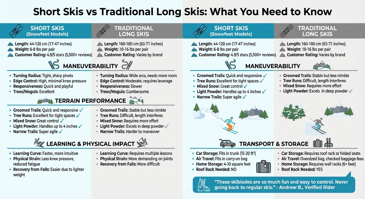 Short Skis vs Traditional Long Skis: Complete Performance Comparison
