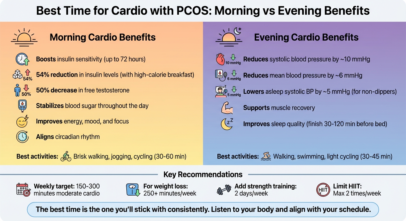 Best Cardio Timing for PCOS: Morning vs Evening Benefits Comparison
