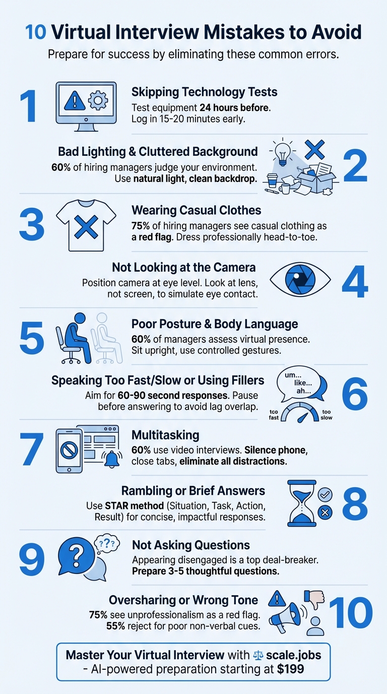 10 Virtual Interview Mistakes to Avoid - Quick Reference Guide