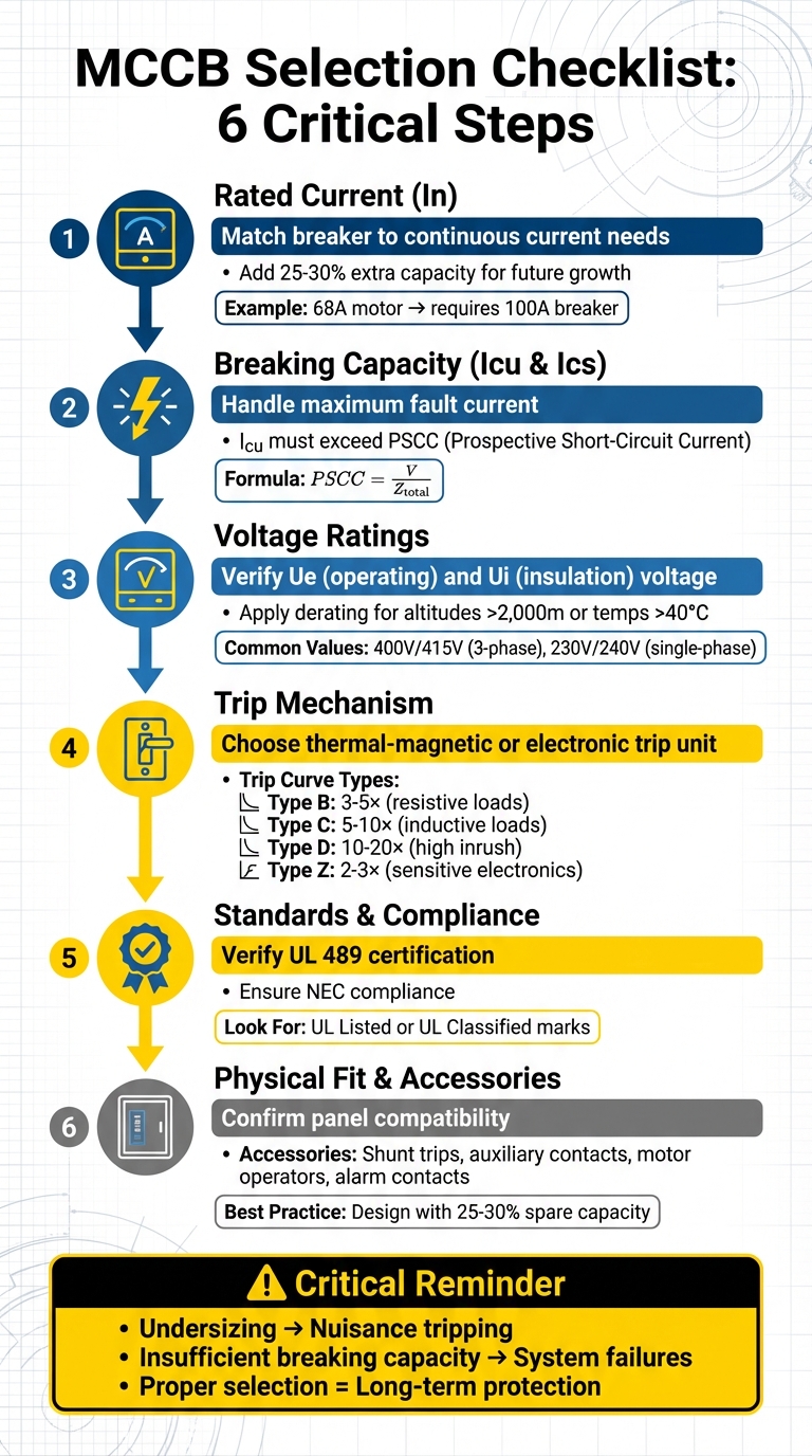 MCCB Selection Process: 6-Step Technical Checklist for Electrical Safety