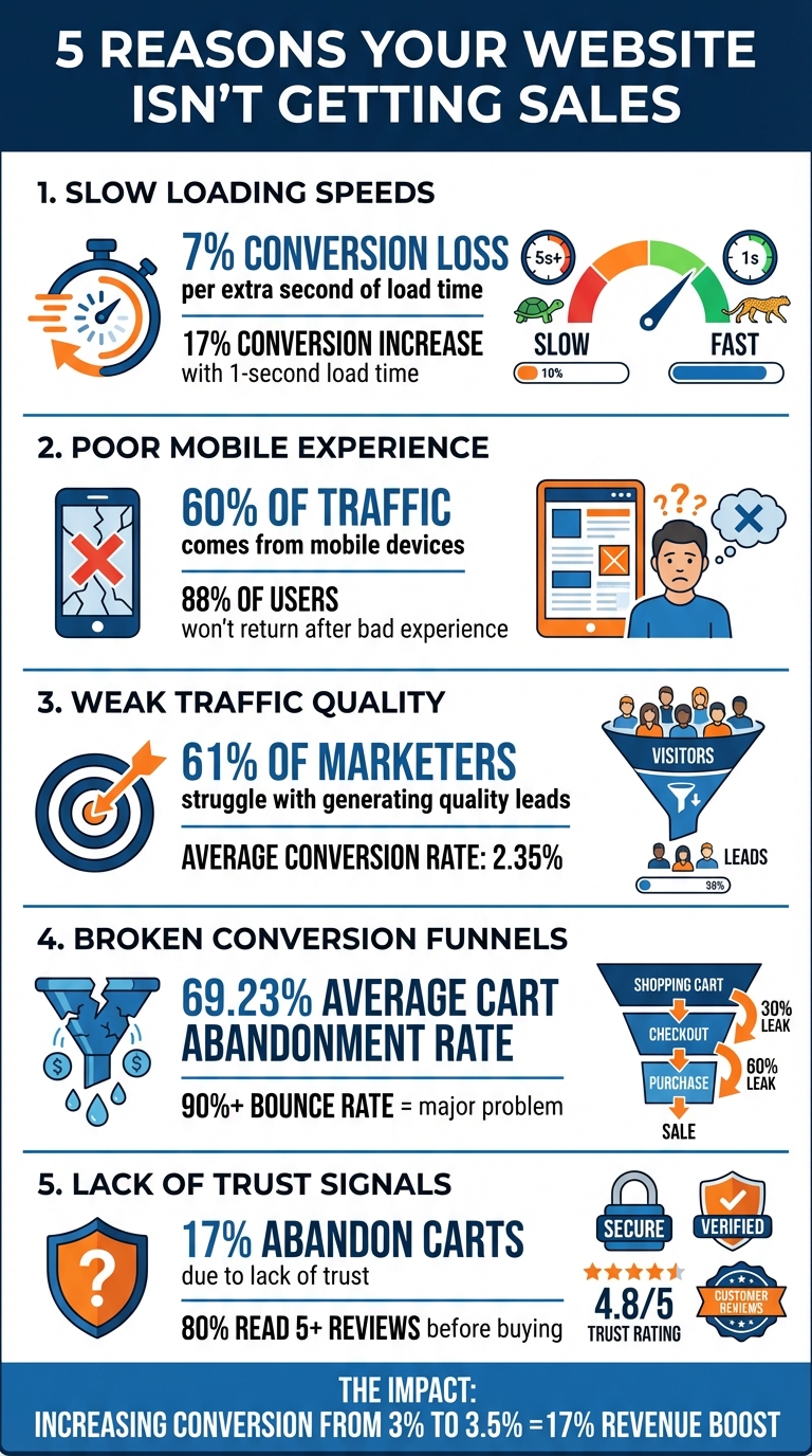 5 Reasons Your Website Isn't Getting Sales: Key Statistics