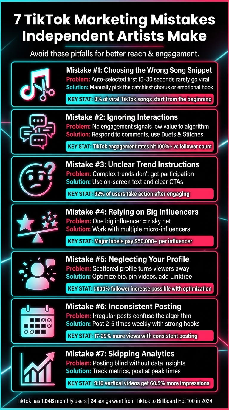 7 TikTok Marketing Mistakes Independent Artists Make and How to Fix Them