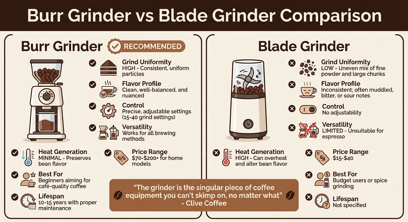 Burr Grinder vs Blade Grinder: Complete Comparison for Coffee Brewing