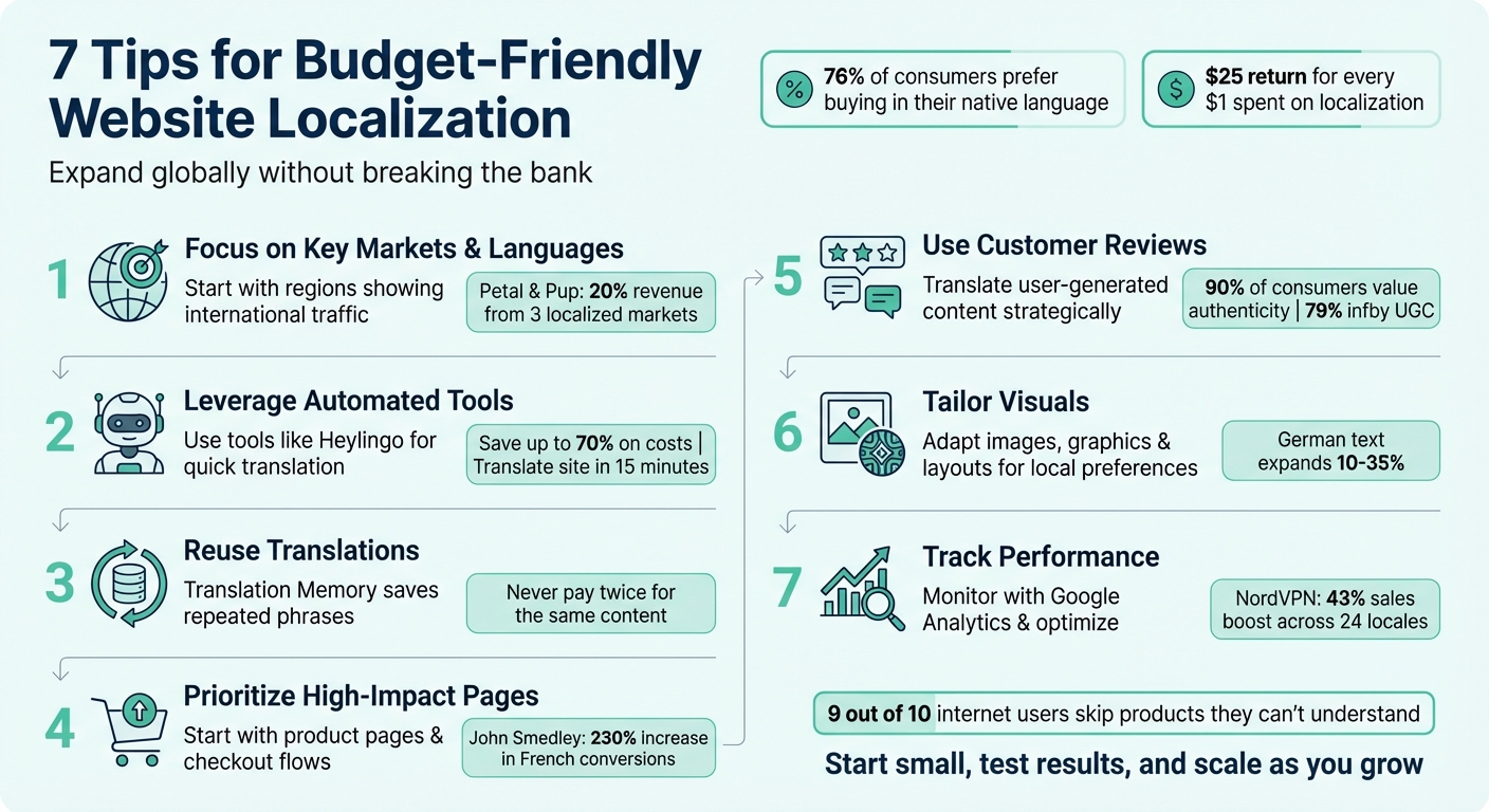 7 Budget-Friendly Website Localization Tips with Key Statistics