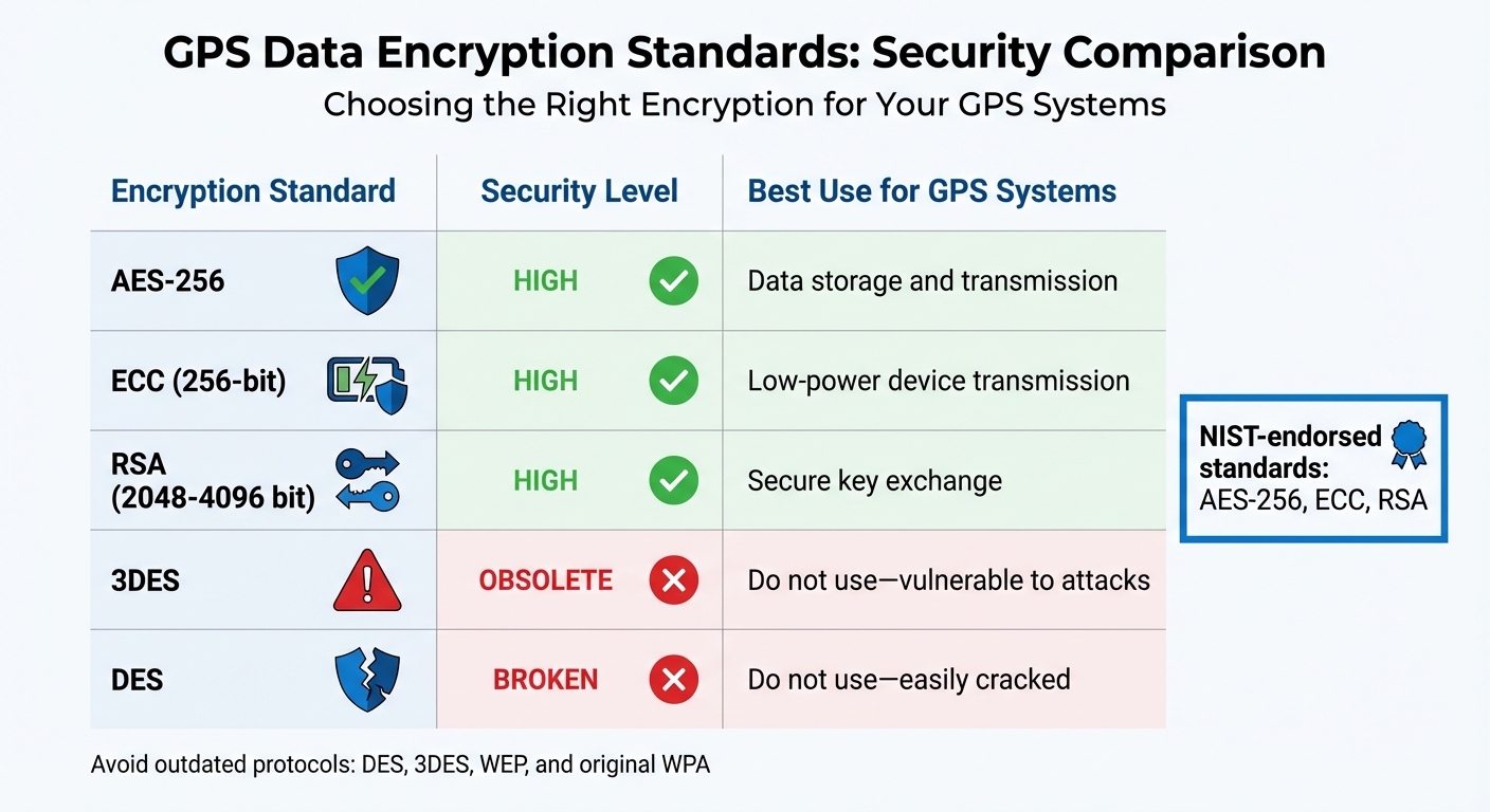 GPS Data Encryption Standards Comparison 2025