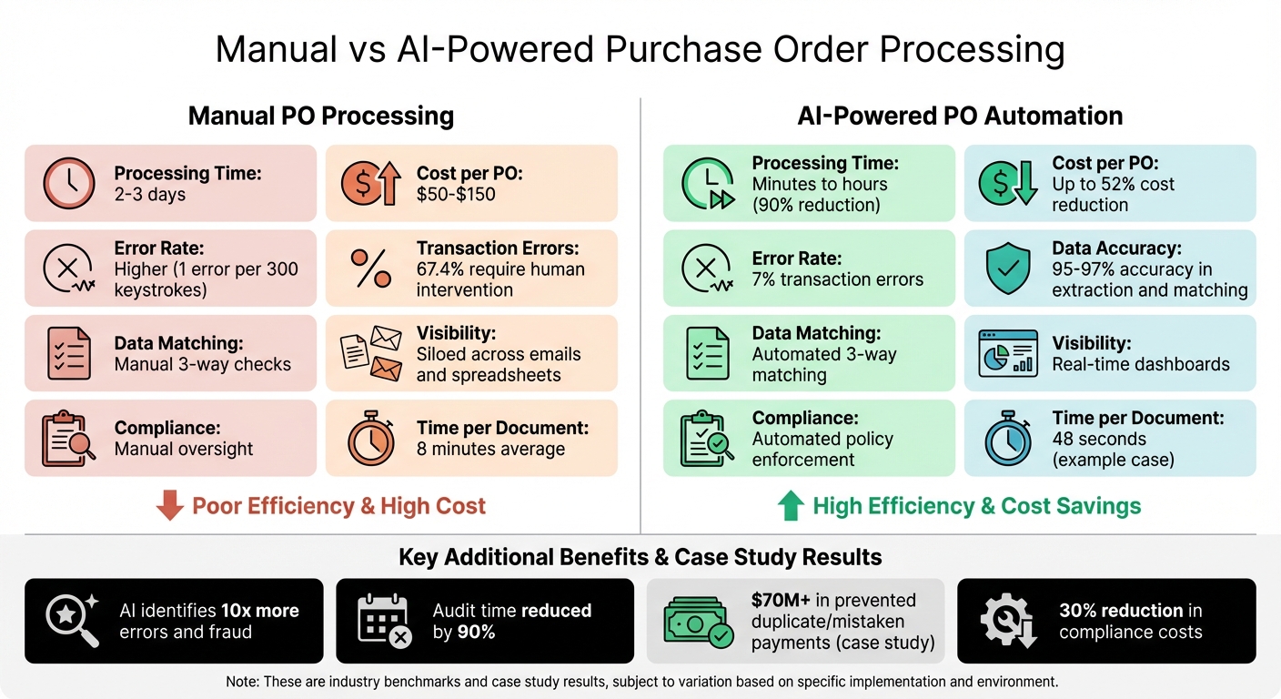 Manual vs AI-Powered Purchase Order Processing Comparison