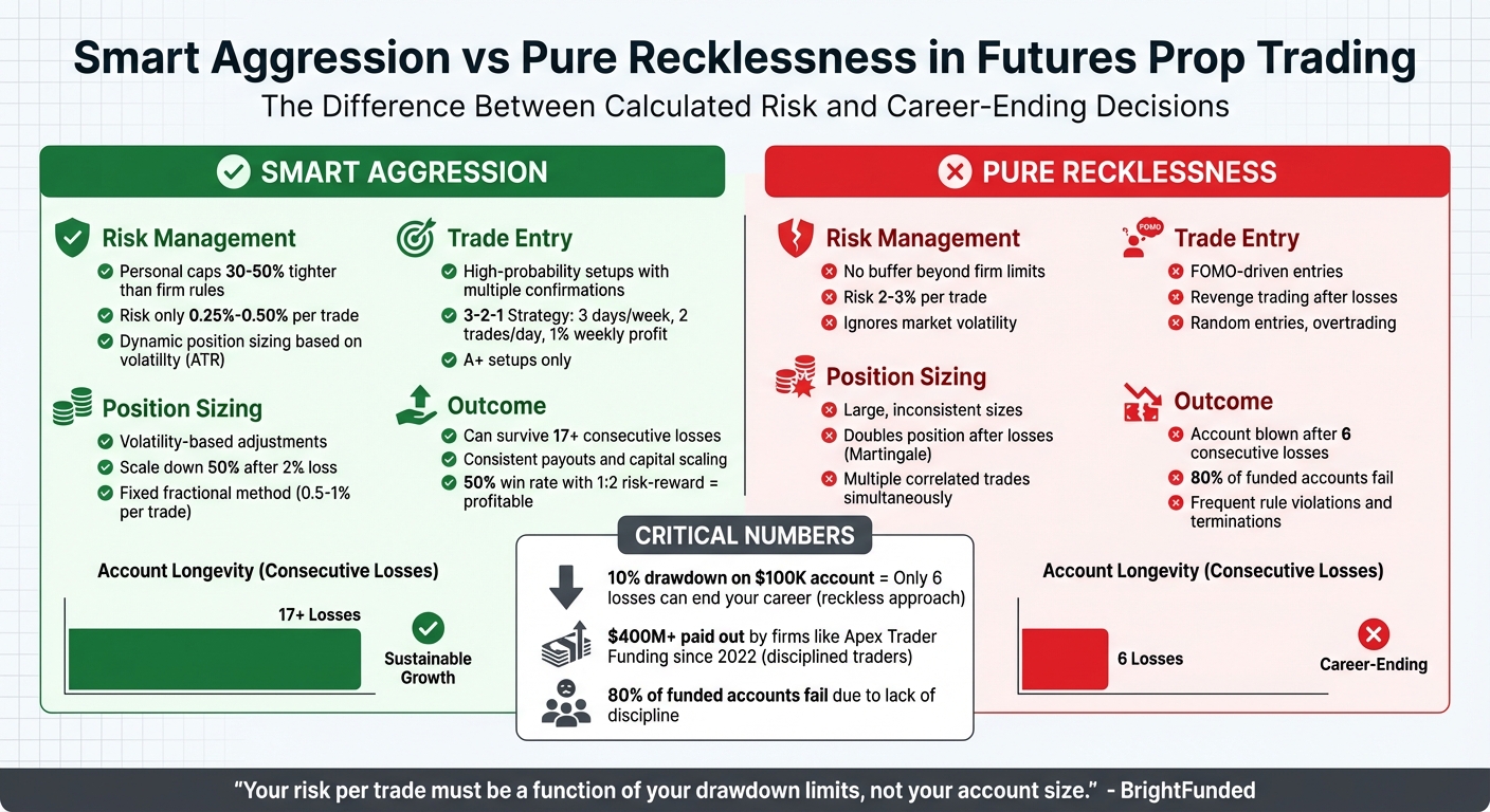 Smart Aggression vs Pure Recklessness in Futures Prop Trading