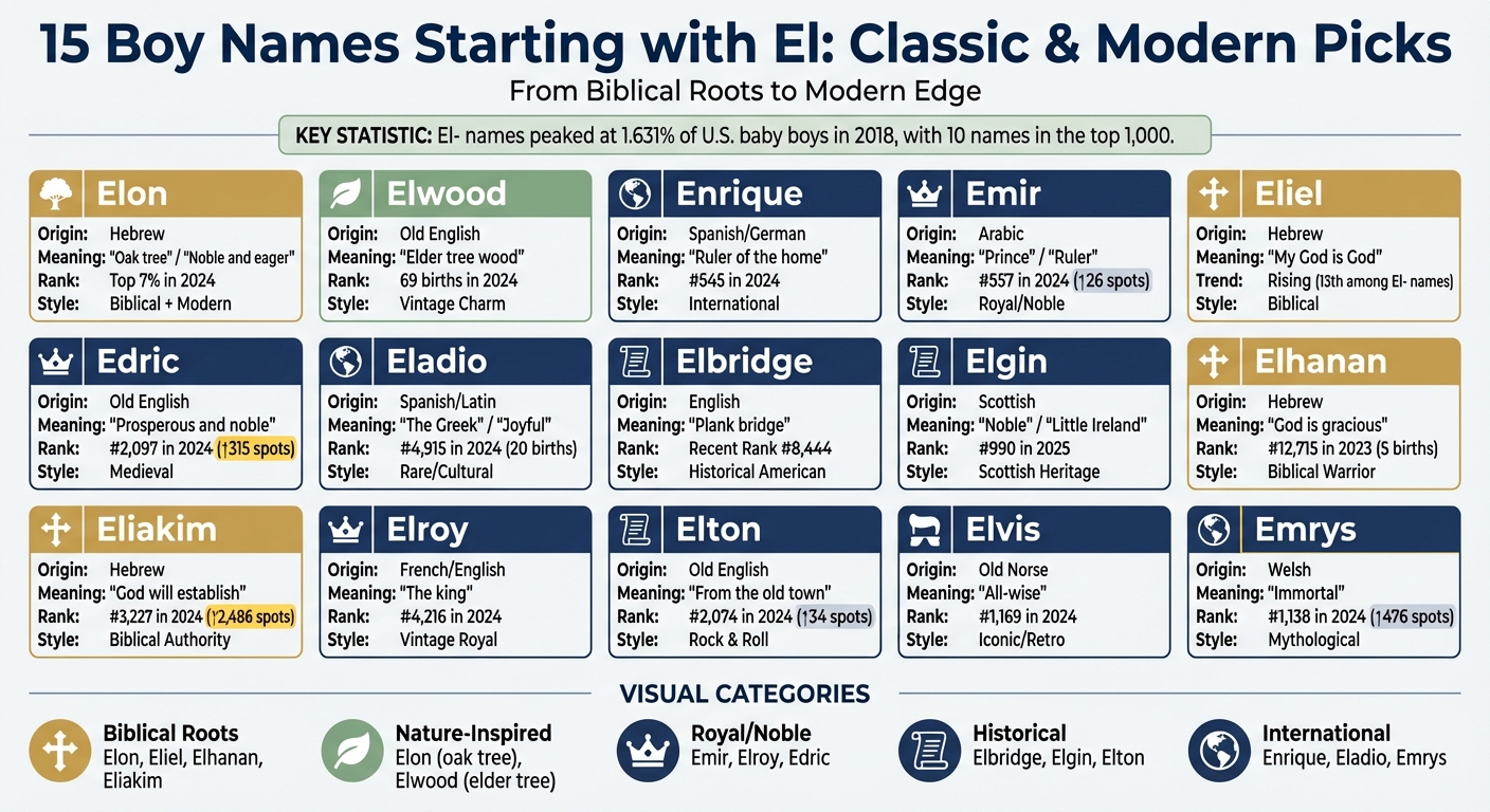 15 Boy Names Starting with El: Meanings, Origins & Popularity Rankings