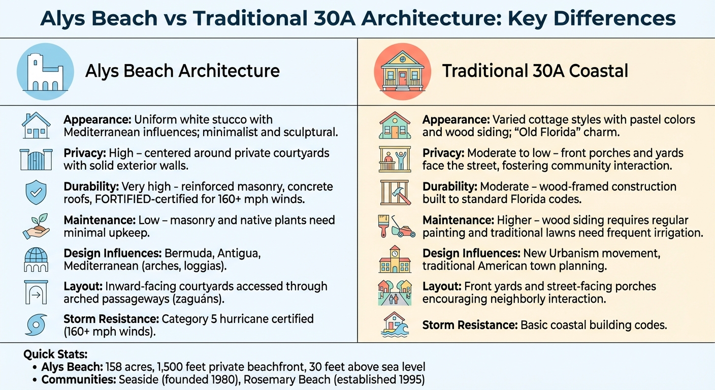 Alys Beach vs Traditional 30A Architecture Comparison