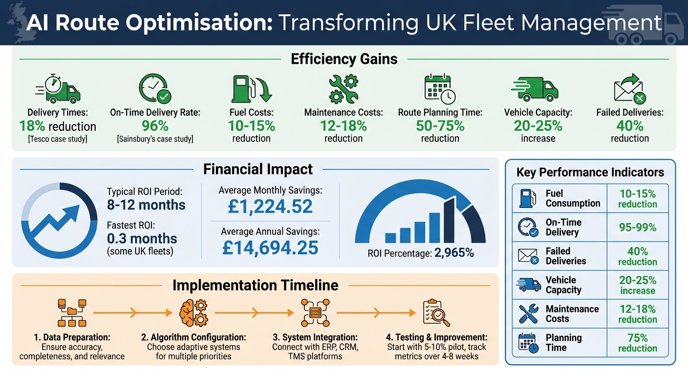 AI Route Optimisation Benefits and ROI for UK Fleet Management