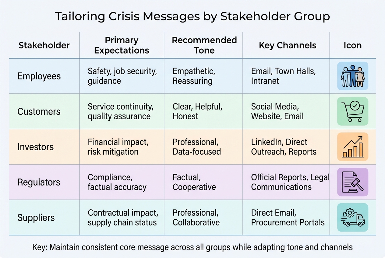 Crisis Communication Strategy by Stakeholder Group