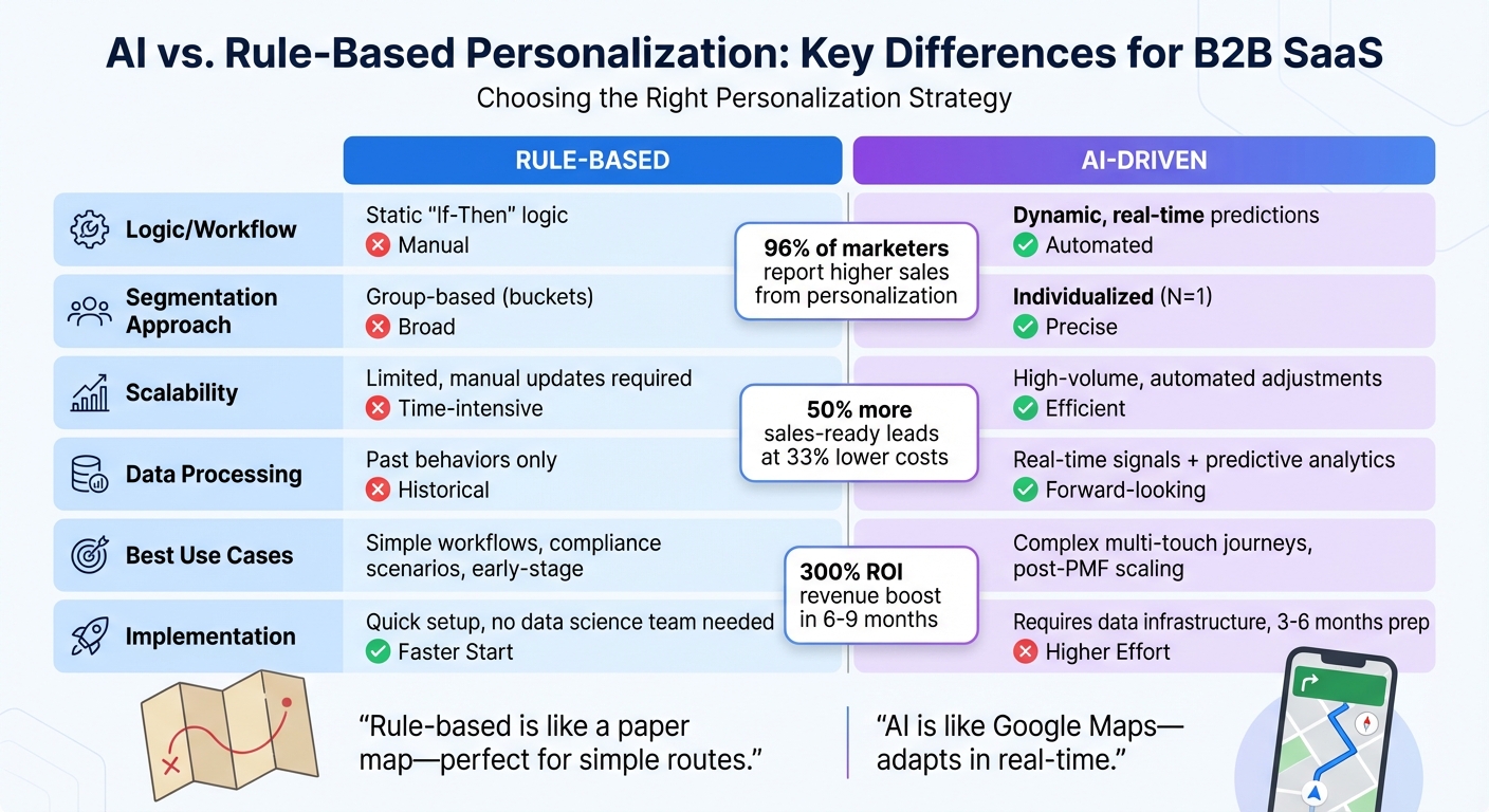 AI vs Rule-Based Personalization: Feature Comparison for B2B SaaS