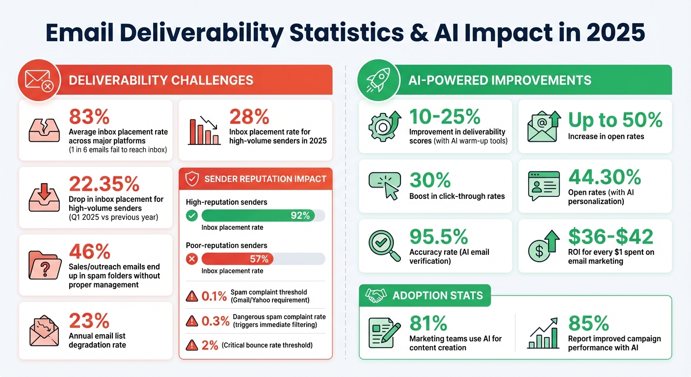 Email Deliverability Statistics and AI Impact 2025