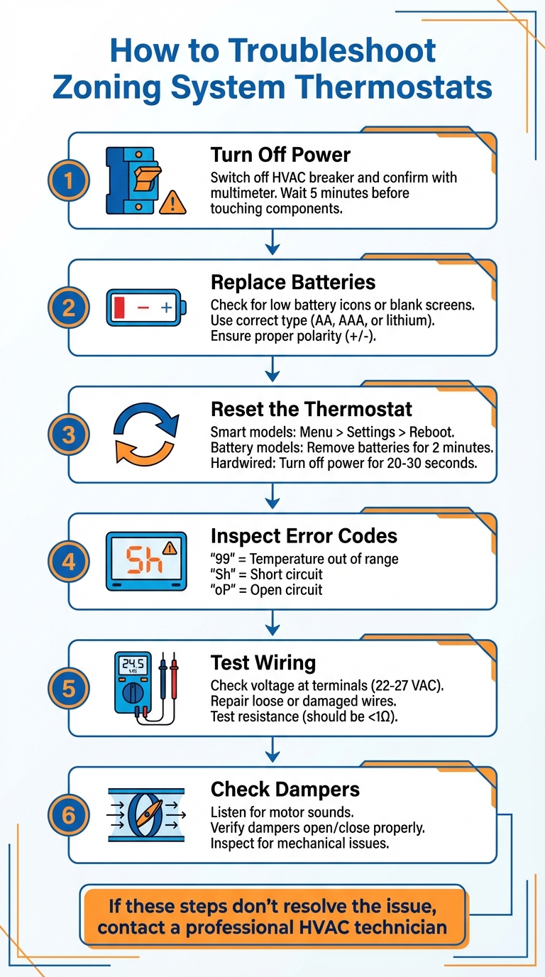 6-Step Zoning System Thermostat Troubleshooting Guide
