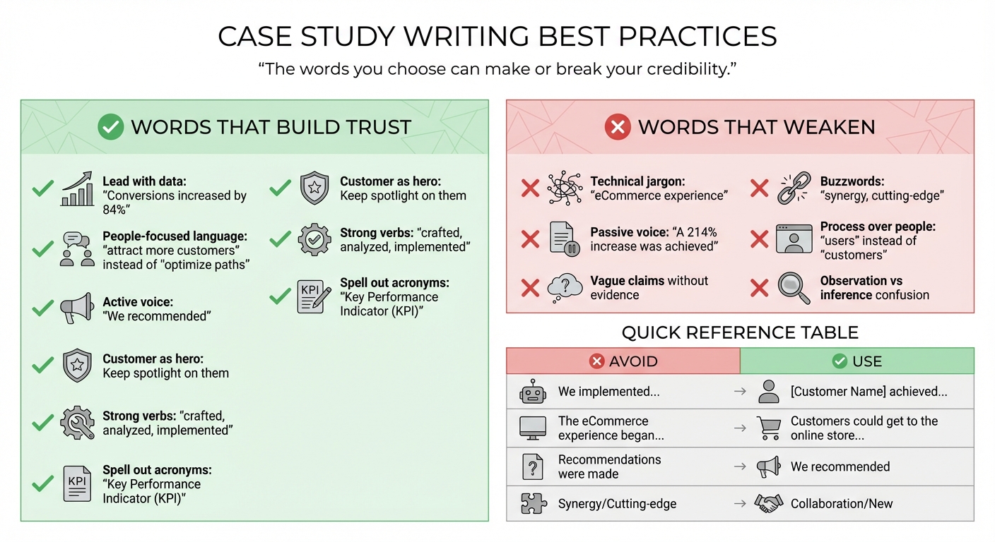Words to Use vs Avoid in Case Study Writing