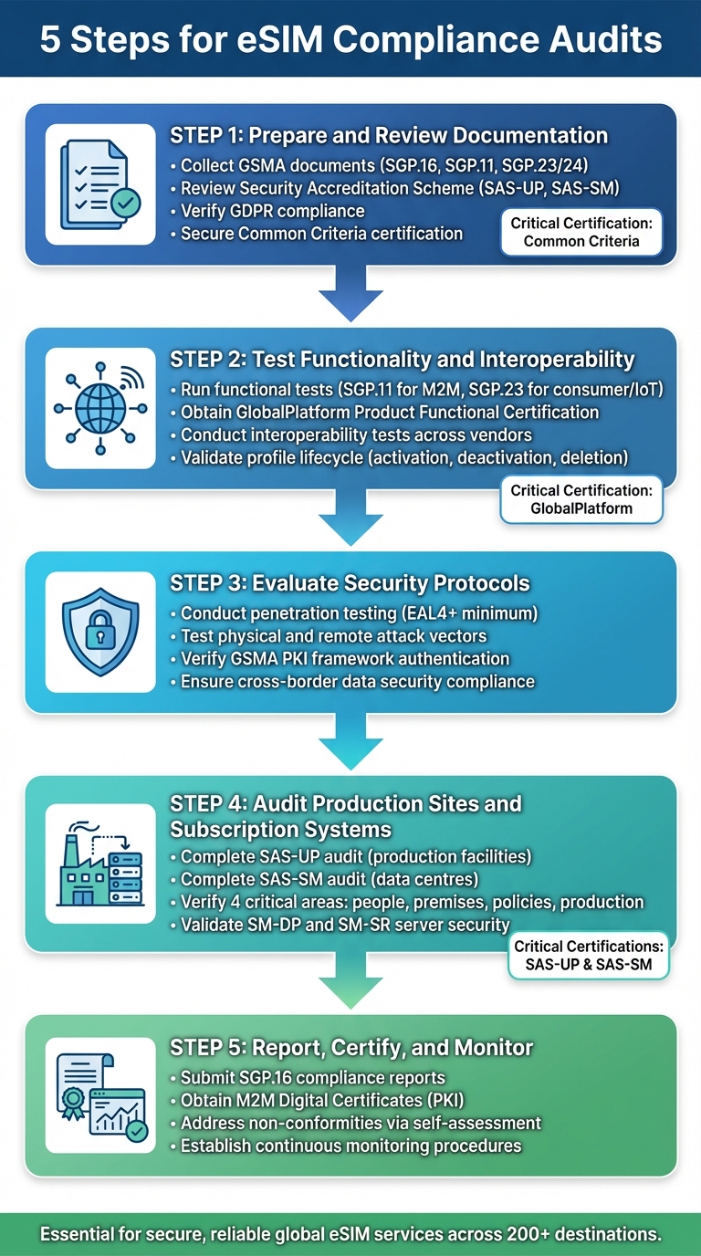 5 Steps for eSIM Compliance Audits Process Flow
