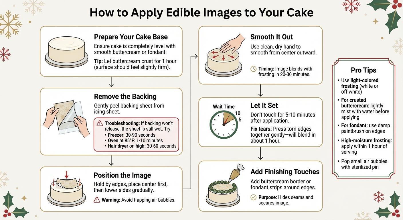 Step-by-Step Guide to Applying Edible Images on Holiday Cakes