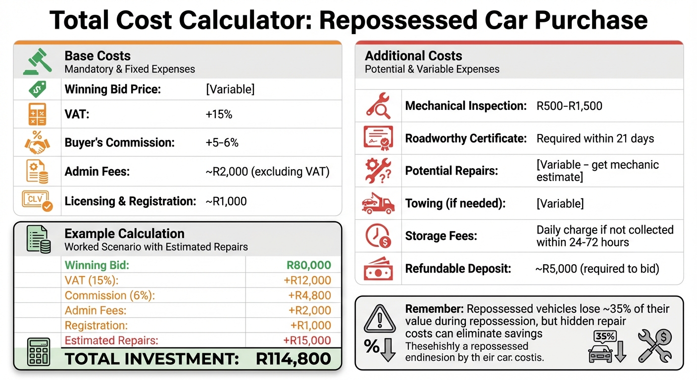 Complete Cost Breakdown for Buying Repossessed Cars in South Africa