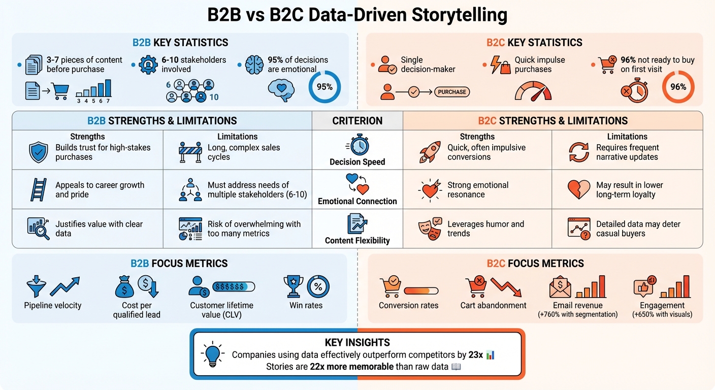 B2B vs B2C Data-Driven Storytelling: Key Differences and Metrics