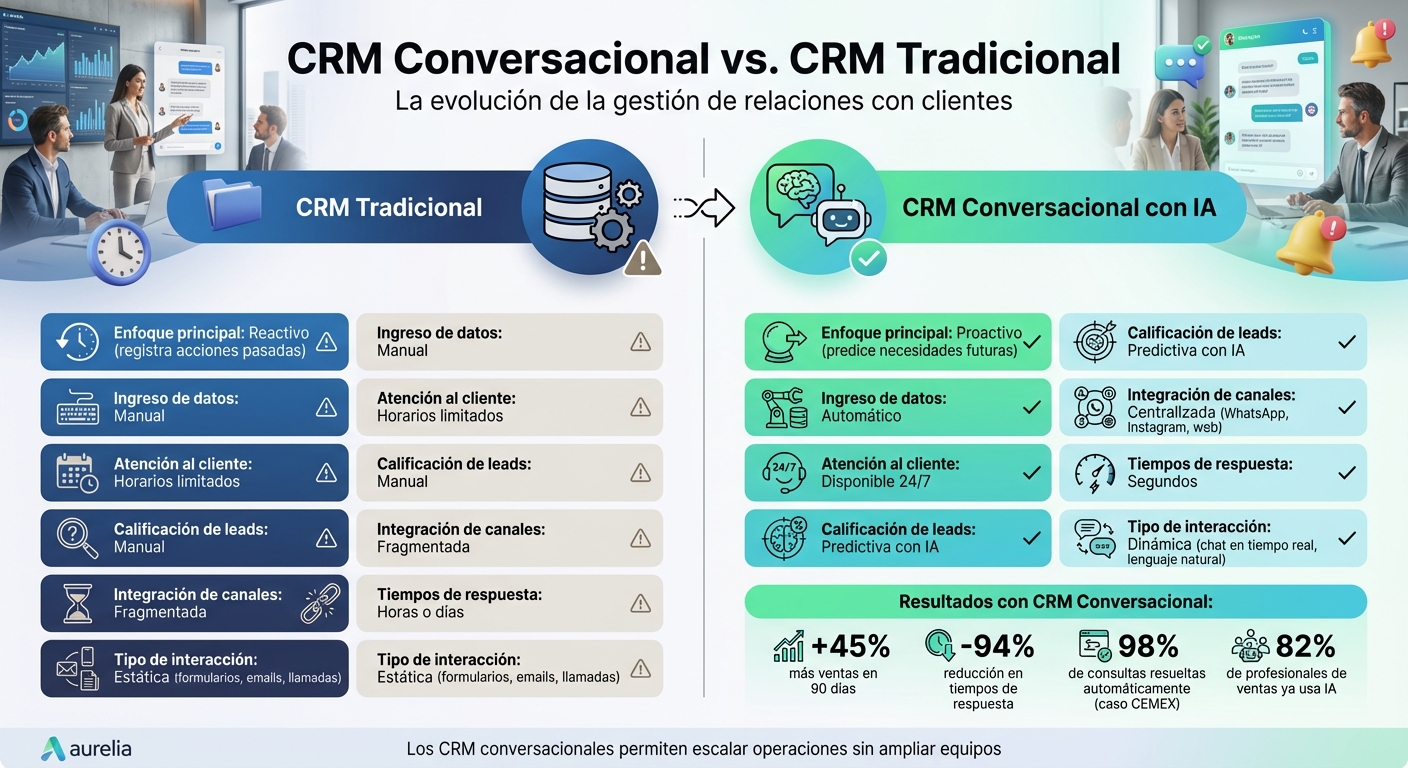 CRM Conversacional vs CRM Tradicional: Comparación de Características Clave