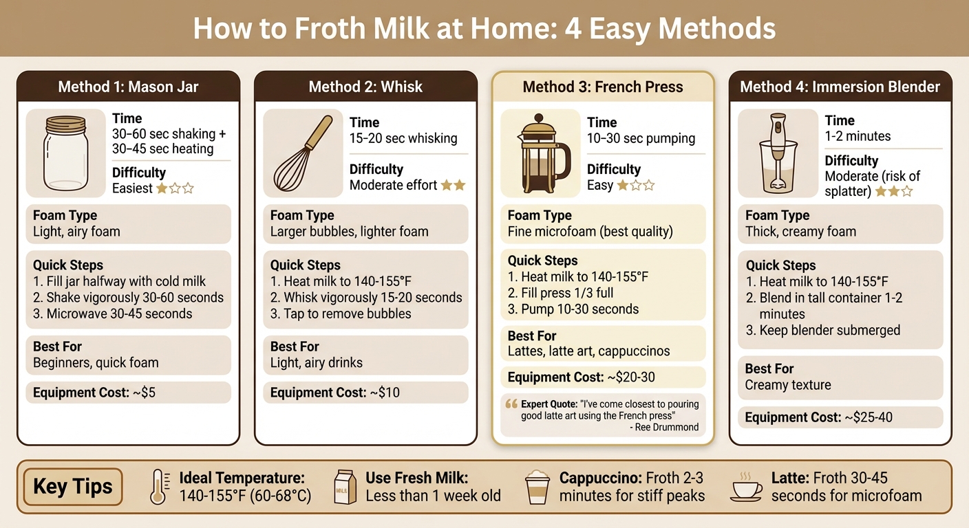 4 Methods to Froth Milk at Home Without a Machine